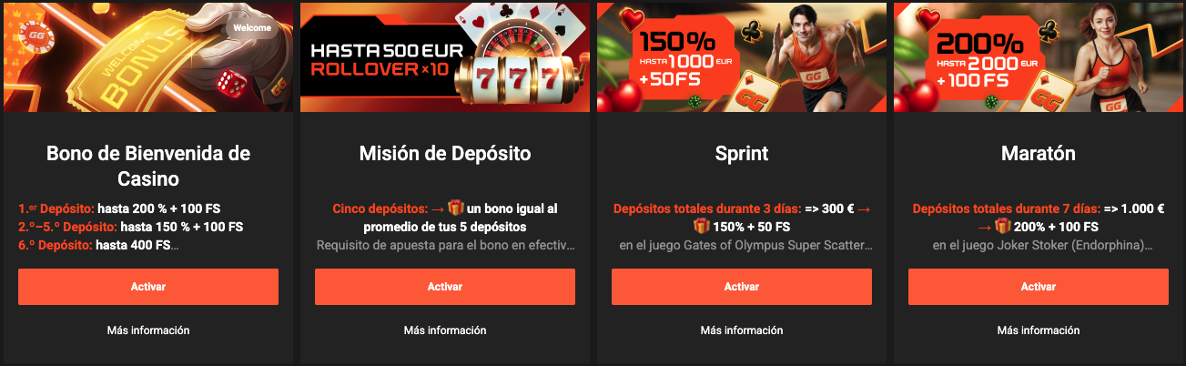 Bonos el casino GG